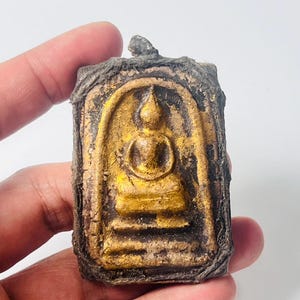 Antique Big Phra Somdej Wat Rakang Thai Buddha Amulet Wrapped in Ancient Cord Rare Pim Yai Sacred Talisman Collectible Piece