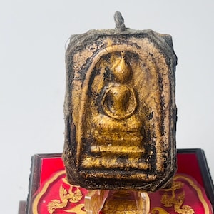 Antique Big Phra Somdej Wat Rakang Thai Buddha Amulet Wrapped in Ancient Cord Rare Pim Yai Sacred Talisman Collectible Piece
