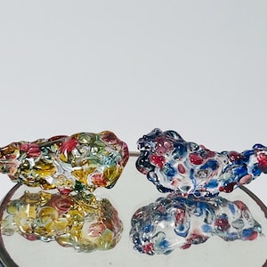 Leklai Kaew Crystal Fang Amulet Set: Thai Rainbow Glass Charms, Wealth & Protection