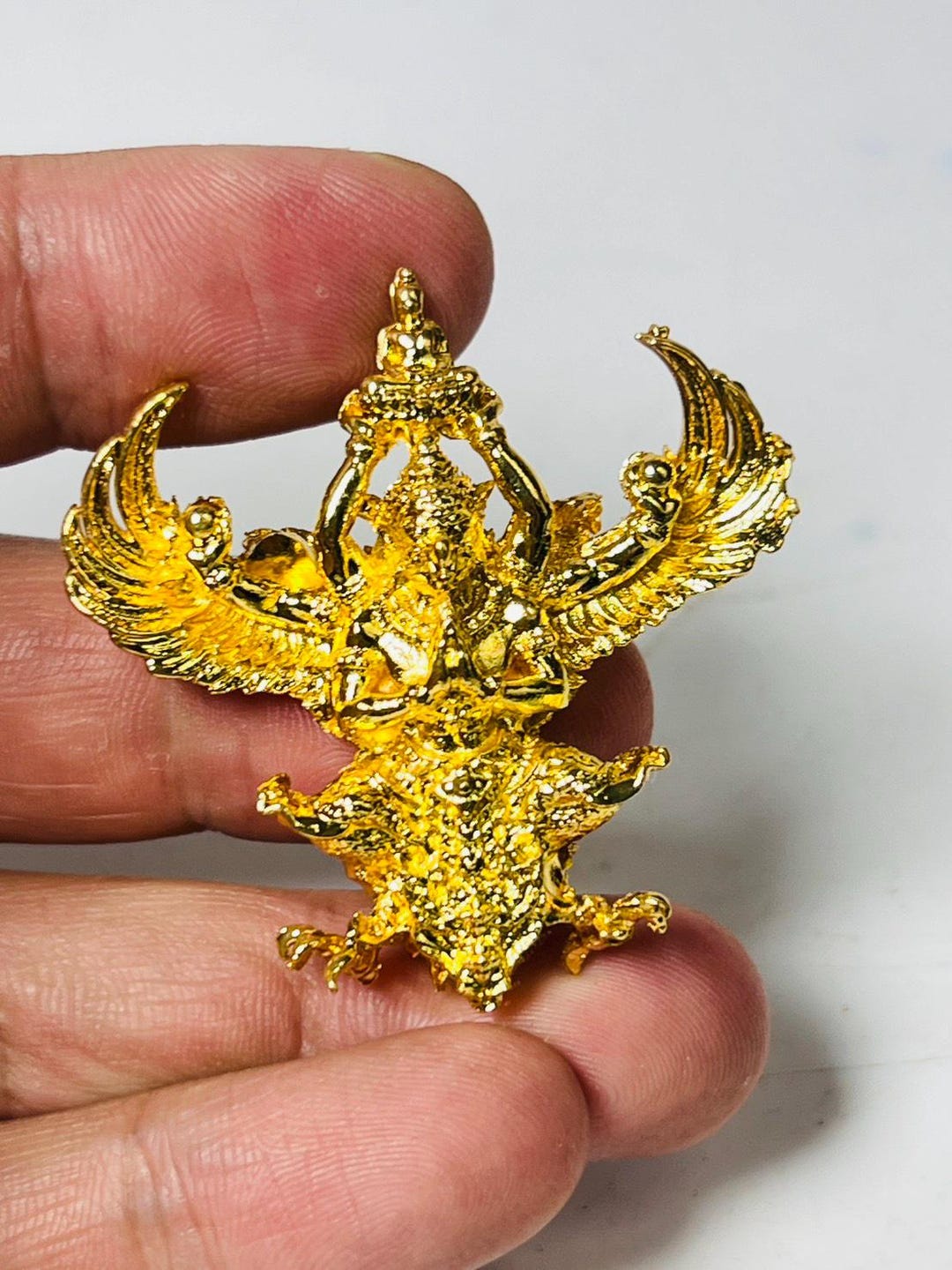 GARUDA TRIKAYA ガルーダ　トリカヤ Garuda Amulet: Thai Bronze Phaya Krut With Buddha - Wat Kruttaram