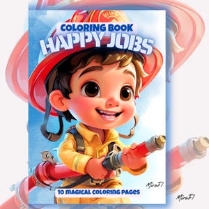 Mini Pocket Coloring Book: Happy Jobs Edition - Career Theme (Instant Download)