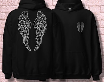 Angel Wings Hoodie: Gothic Streetwear Pullover