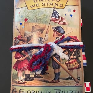 USA Red, White and Blue Junk Journal/Scrapbook/Memory Keeping/ Gift/ Homemade Journal