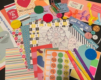 Let’s Join The Circus! Junk Journal/Scrapbook/Memory Keeping Kit with 60+ Pieces/Grab Bag/Each Kit Unique/ Junk Journal Supplies/ Ephemera