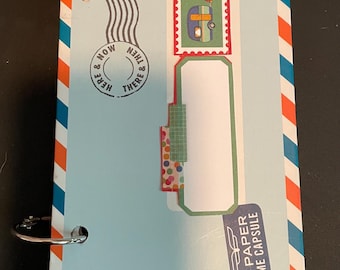 Let’s Go! Junk Journal/Scrapbook/Memory Keeping/ Airmail Postage and Travel Themed/ Gift/ Writing Journal/ Handmade Journal