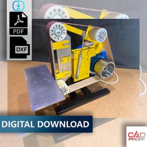 Medium Belt Grinder Plans 1200-1450mm | DXF PDF Files | DIY Vertical & Horizontal Grinder Blueprints | CADproff