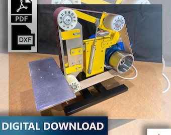 Medium Belt Grinder Plans 1200-1450mm | DXF PDF Files | DIY Vertical & Horizontal Grinder Blueprints | CADproff