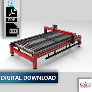 cnc Plasma Table Plans 2500 x 1250mm | DXF PDF Files | Professional diy Plasma Cutter Blueprints | Metalworking Project