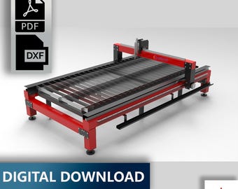 cnc Plasma Table Plans 2500 x 1250mm | DXF PDF Files | Professional diy Plasma Cutter Blueprints | Metalworking Project