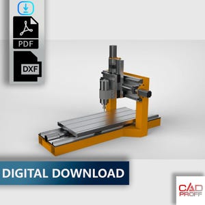 Planos de fresadora CNC para fresado de metal | Archivos digitales DXF y PDF | Planos profesionales de máquinas CNC | Corte de aluminio y latón | CADproff