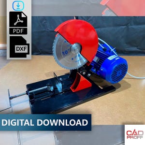 Professional Dry Cut Metal Saw Plans | Cold Saw Technology | DXF & PDF Files | DIY Metalworking Tool | CADproff