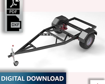 Off-Road Camper Chassis Plans | Heavy Duty Independent Suspension | DXF & PDF Files | DIY Trailer Frame Blueprints | CADproff