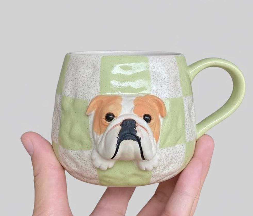 Patte De Tasse De Café Bulldog Ançais Chien Vecteur | Vecteur Premium, image size:981x835