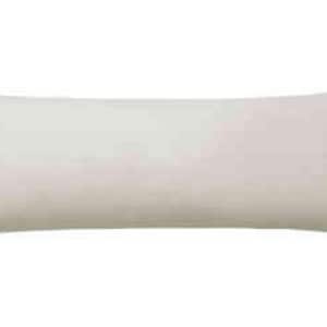 May include: A long, rectangular body pillow in a solid off-white color. The pillow has a slightly curved shape and tapered ends. It is designed for full-body support and comfort. The pillow's dimensions are not visible in the image.