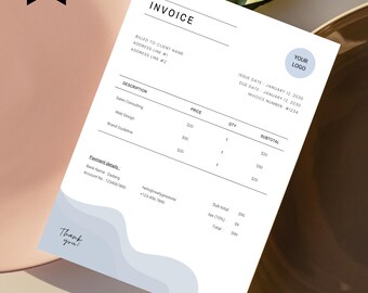 Canva Invoice Template | Minimalist Business Billing | Editable A4 & US Letter PDF