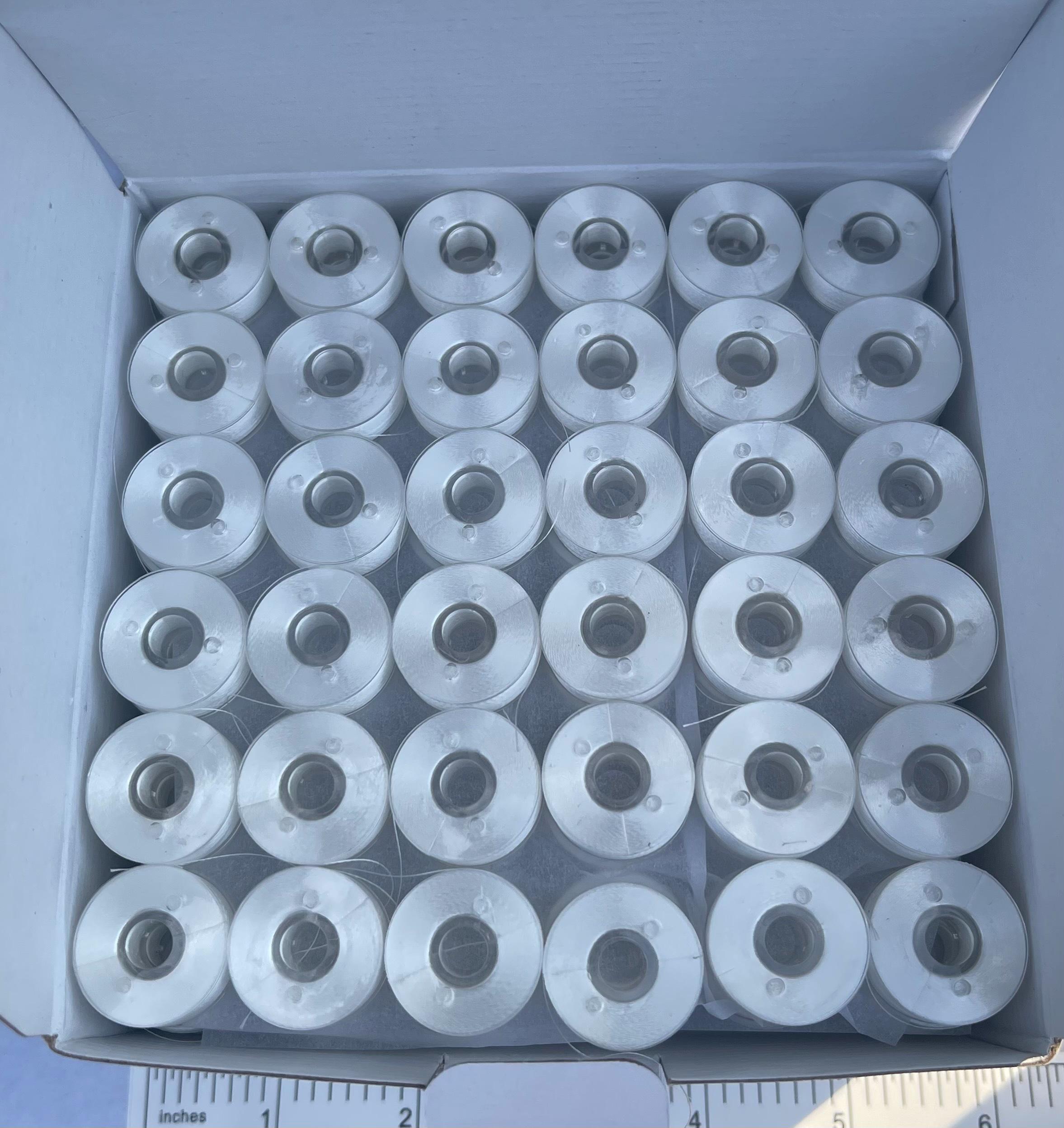Bobines transparentes TBEST - 25 pièces avec fil pour machines à broder