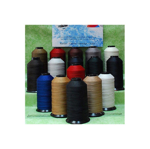 2 spool Black /& White Bonded Nylon sewing Thread v 207 T210 Upholstery leather