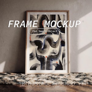50x70cm Wooden Frame Mockup: Wall Art Template (PSD Download)