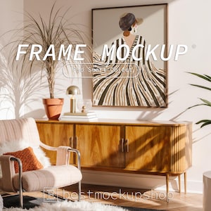 Thin Wooden Frame Mockup: Wall Art Display (PSD Digital Download)
