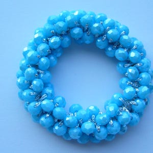 Hair tie hair accessory hairband scrunchie made of pearls (k4 01 - 10 )