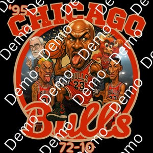95 Bulls PNG: Digital File for T-shirts (Digital Download)