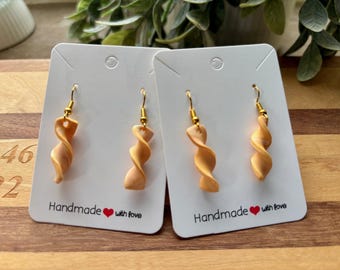 Peach Twists - Handmade Polymer Clay Pale Orange Earrings