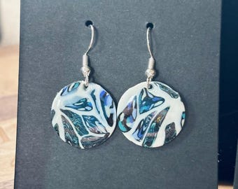 White Tiger Stripes - Handmade Polymer Clay Earrings