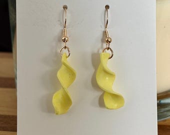 Lemon Twists - Handmade Polymer Clay Pale Yellow Earrings