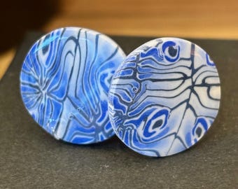Cufflinks - Handmade Polymer Clay  - The Blue Butterfly Collection