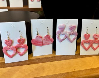 Statement Hearts - Handmade Polymer Clay Earrings
