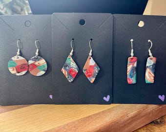 Patchwork - Handmade Polymer Clay Earrings