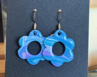 Violet Blossoms - Handmade Polymer Clay Earrings