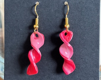 Raspberry Twists - Handmade Polymer Clay Earrings
