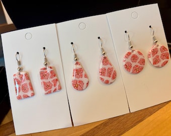 Handmade Polymer Clay Jewellery - The Red Flower Collection