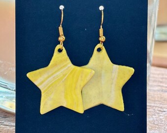 Golden Twinkle Stars - Handmade Polymer Clay Earrings