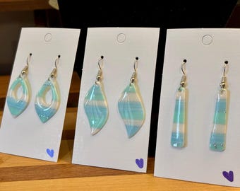 Handmade Polymer Clay Earrings/Necklace - The Turquoise Tides Collection