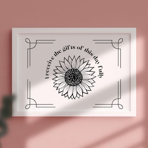 Sunflower Gratitude Poster: Inspirational Giclée Art Print