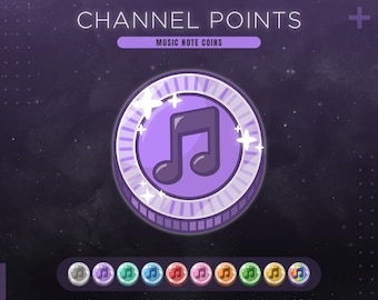 Music Twitch Channel Point Icon | DJ Stream Redeem Coins | Musician Emote & Badges