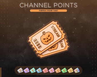 Puntos de canal de calabaza de Halloween para transmisiones espeluznantes en Twitch / 10 colores / Emotes y distintivos para streamers