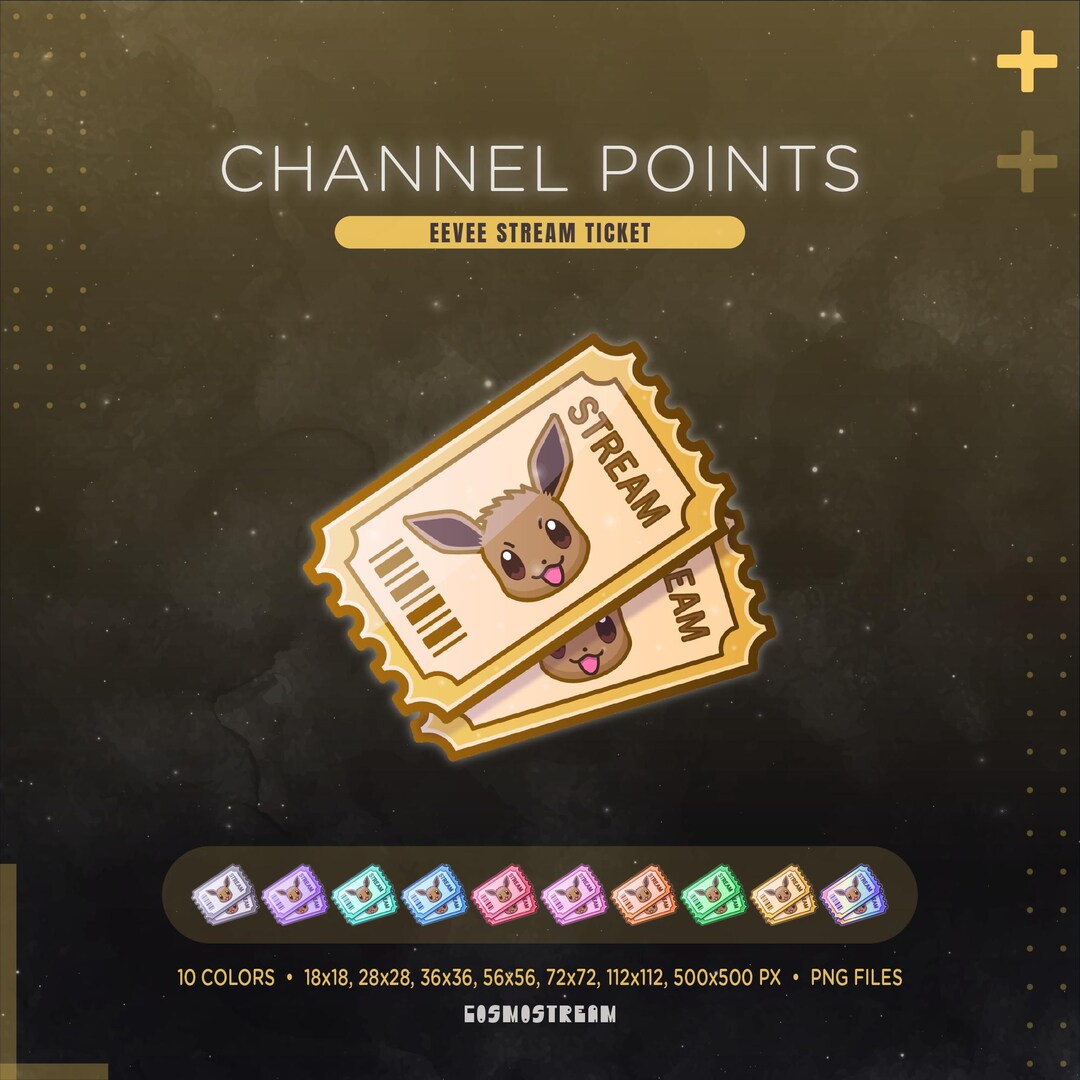 Eevee Twitch Channel Points Icon | Pokemon Game Stream Ticket | Also ...