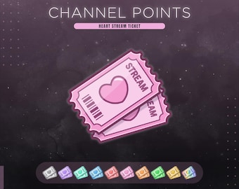 Pink Heart Stream Ticket Channel Points for Cute Twitch Rewards