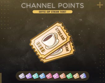 Icono de puntos del canal de Twitch de Coffee / Canjear boleto de transmisión de Cozy Cafe / Emotes e insignias