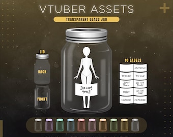 Glass Jar Vtuber Asset | Pngtuber Cage Prop | Funny Horny Jail Decor | Vtuber & Vroid Stream