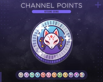 Kitsune Twitch Channel Points Coin | Mystical Fox Stream Redeems | Kitsune Emotes & Badges
