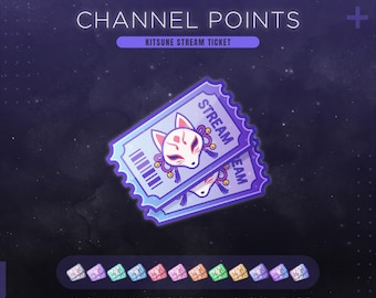 Kitsune Twitch Channel Punkte Symbol | White Fox Stream Eintrittskarte | Japanische Emotes & Badges