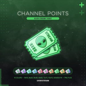 Alien Twitch Channel Points Icon | Space UFO Stream Redeem | Extraterrestrial Emotes & Badges