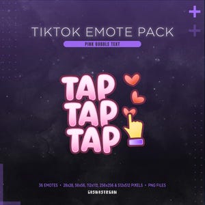 Pink TikTok Emote Pack | 36 Text Stickers for TikTok Live Stream | Pink Streamer Aesthethics image 3