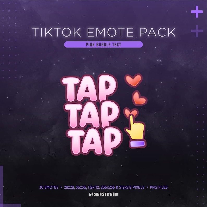 Pink TikTok Emote Pack | 36 Text Stickers for TikTok Live Stream | Pink Streamer Aesthethics image 3