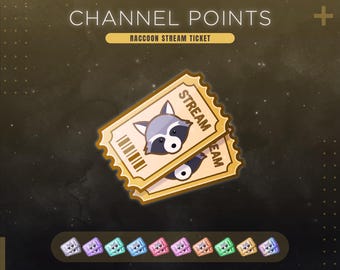 Raccoon Twitch Channel Points Icon | Animal Stream Ticket | Cute Emotes & Badges