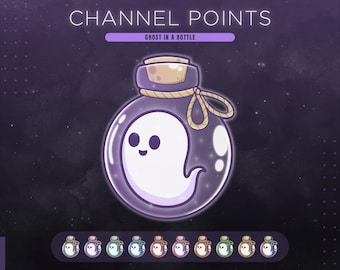 Ghost in a Bottle Twitch Channel Points for Halloween and Spooky Streaming | Also work as Emote or Badges